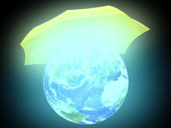 傘の下で惑星地球 — ストック写真
