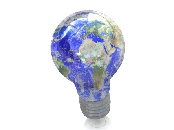Lamp met planeet aarde — Stockfoto