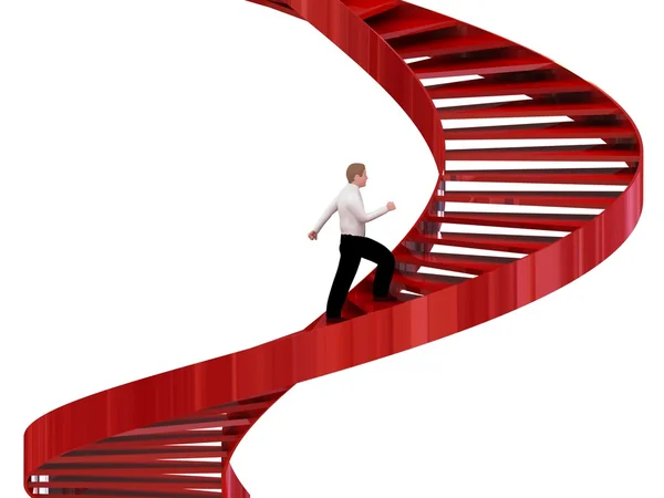 Člověk jde na schodech — Stock fotografie