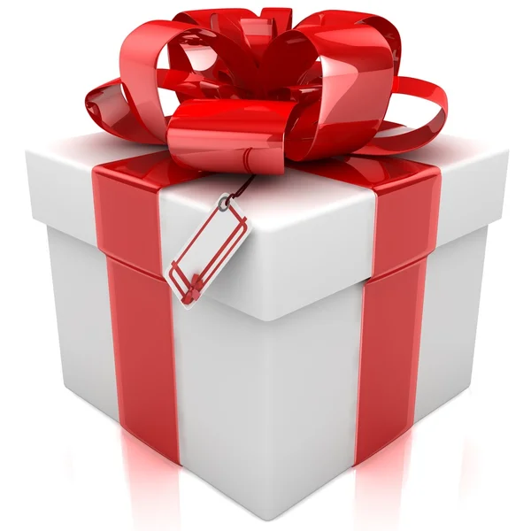 Caja de regalo sobre fondo blanco 3d ilustración — Foto de Stock