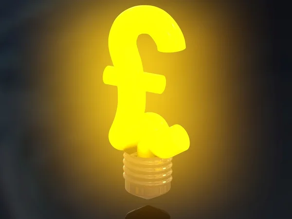 Money making idea. Light bulb with Pound symbol. — Stock Photo, Image