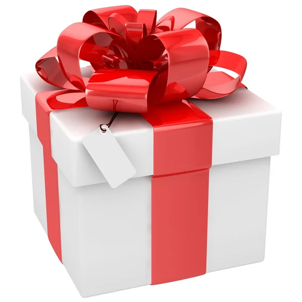 Caja de regalo sobre fondo blanco 3d ilustración — Foto de Stock
