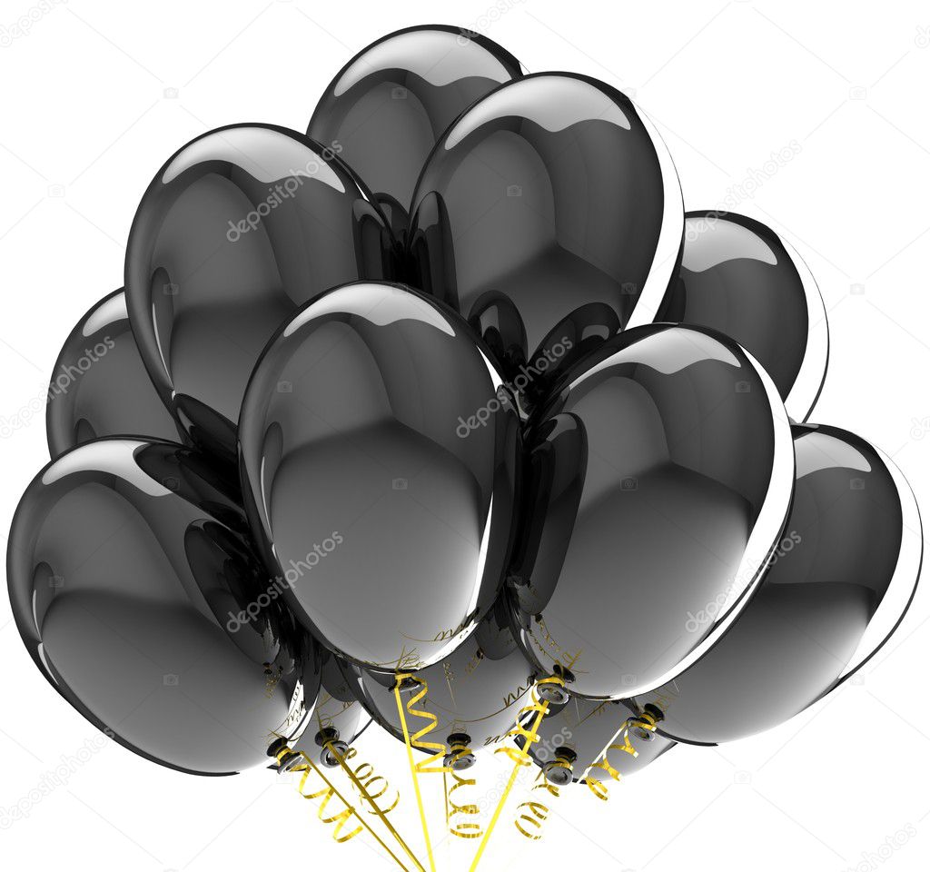 Balloons. Birthday and party decoration. Isolated on white.