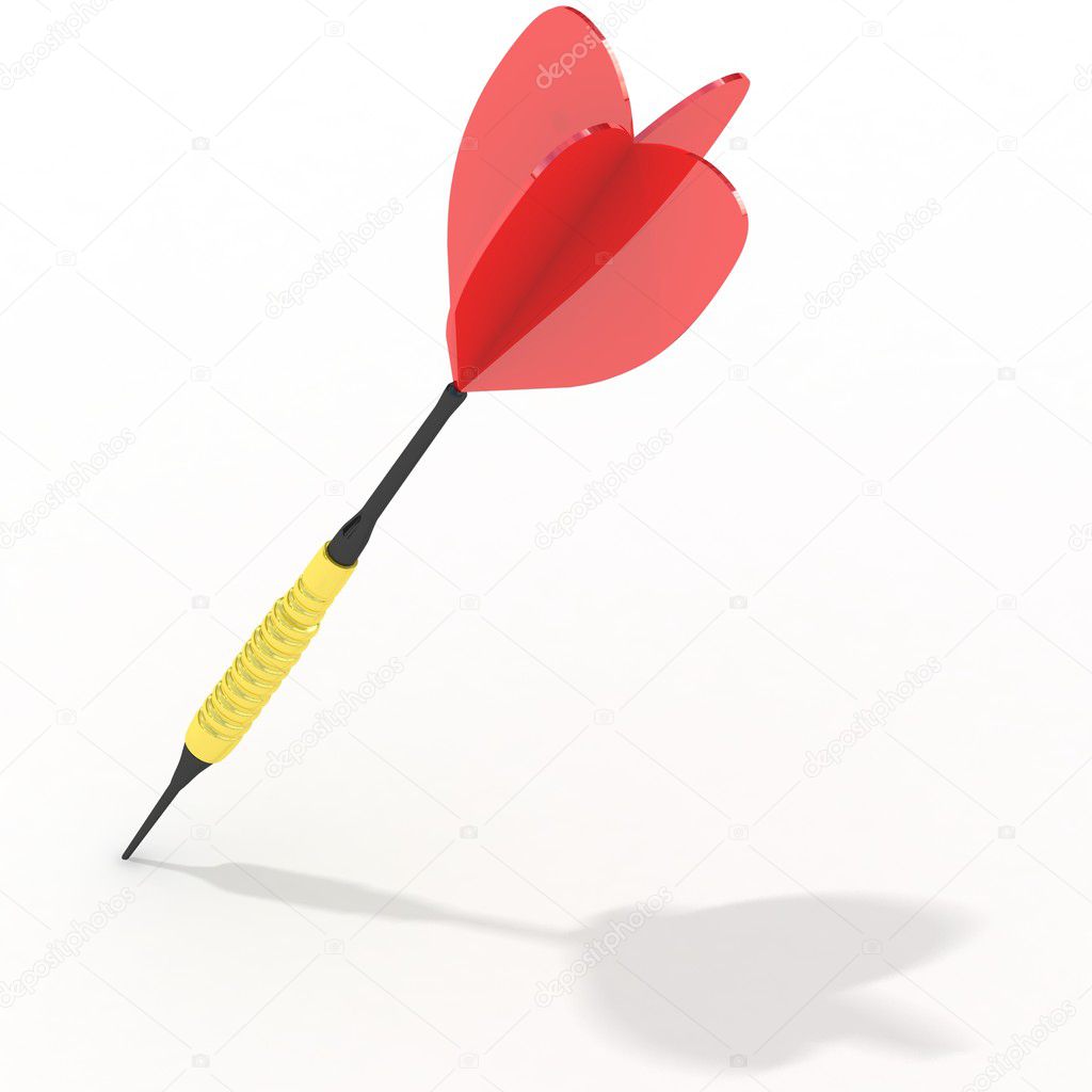 3d red dart with shadow