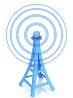Communication antenna tower on white background clipart