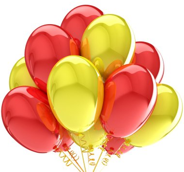 Party balloons colorful solar yellow red