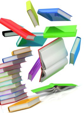 Falling books from a column clipart