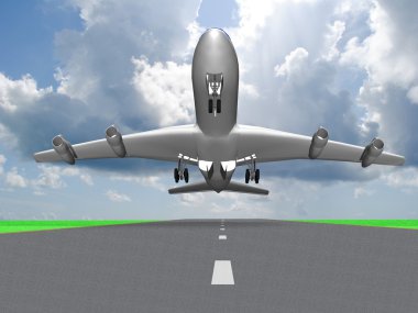 Airplane taking off clipart