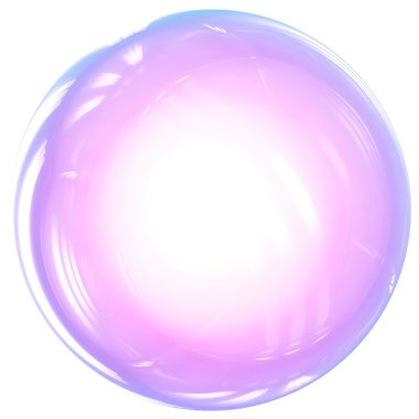 Soap Bubble ball translucent colored as rainbow. clipart