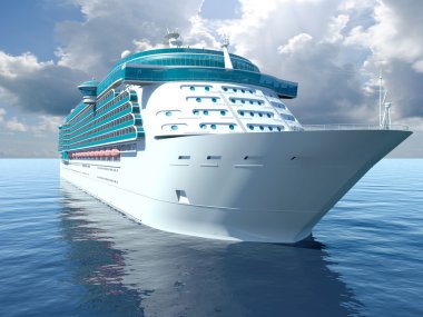 3D illustration of a Cruise Ship clipart