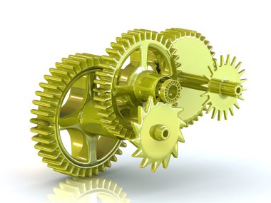 Gear machinery concept on white background. clipart