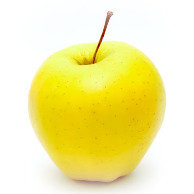 A yellow apple fruit isolated on white background clipart