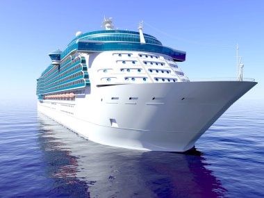 3D illustration of a Cruise Ship clipart