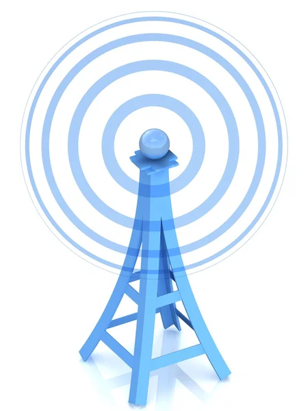Communicatie antenne toren op witte achtergrond — Stockfoto