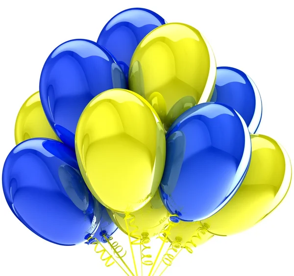 3d festa balões aniversário decoração multicolor . — Fotografia de Stock