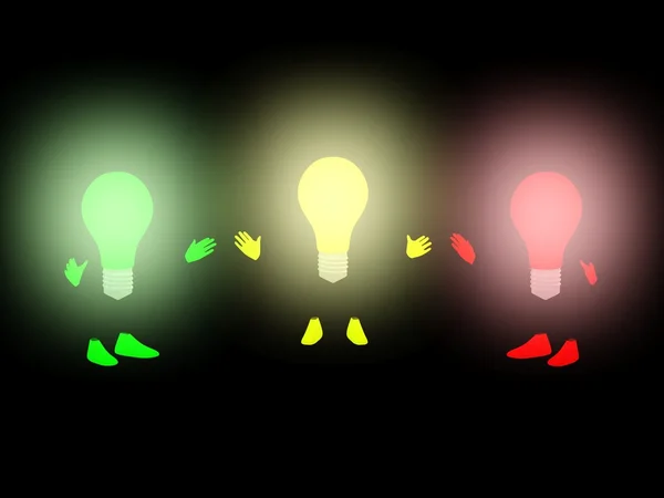 Lightbulb characters. — Stock Photo, Image