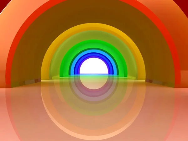 Una ilustración en 3D de una manera colorida hasta el infinito . —  Fotos de Stock