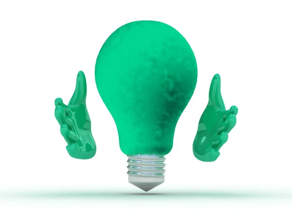 Eco lightbulb character. — Stock Photo, Image