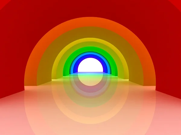Una ilustración en 3D de una manera colorida hasta el infinito . — Foto de Stock