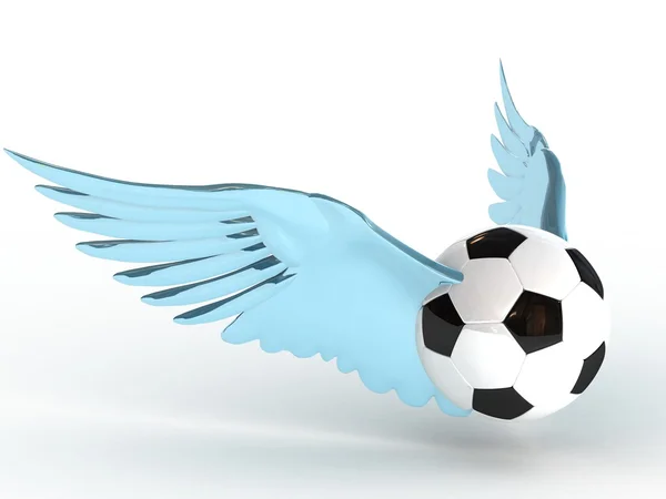 Winged soccer ball. — Stock Photo, Image