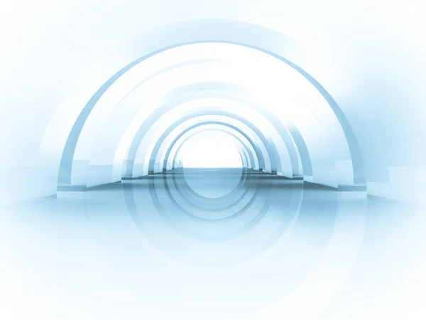 3D abstract het platform tunnel achtergrond — Stockfoto
