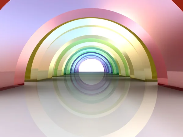 3d abstracta arquitectura túnel fondo — Foto de Stock