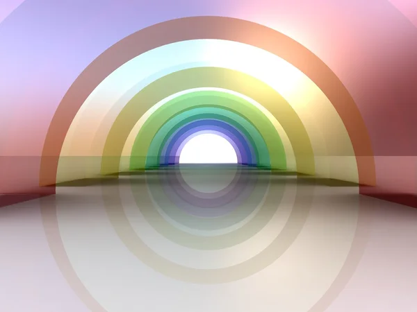Une illustration 3D d'un chemin coloré vers l'infini . — Photo