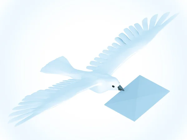 Pigeon Homing blanc avec lettre — Photo