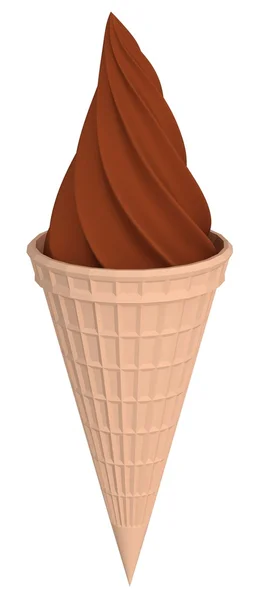 Ice cream isolated over white 3d illustration — Stock Photo, Image