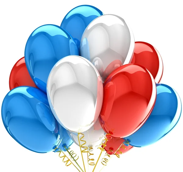 Party balloons colorful red white blue. — Stock Photo, Image