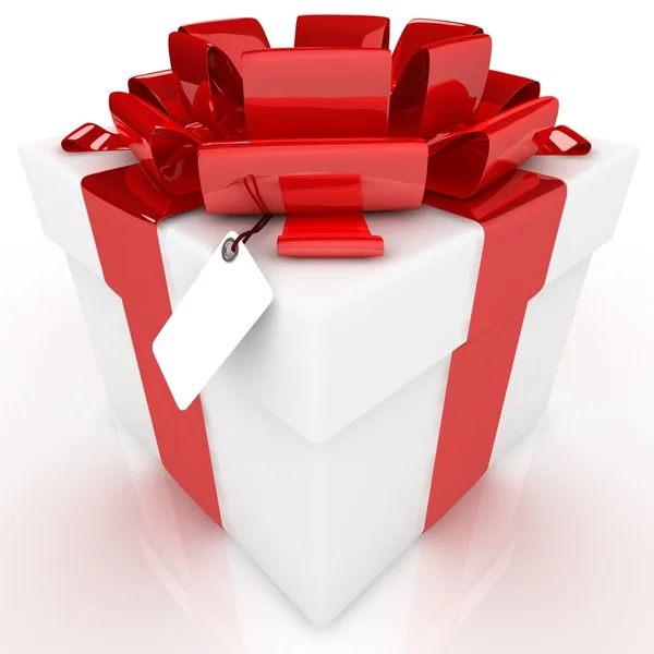 Caja de regalo sobre fondo blanco 3d ilustración —  Fotos de Stock