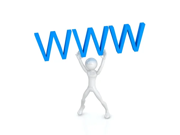 3d icon holding ''www'' - 3d render — Stock Photo, Image