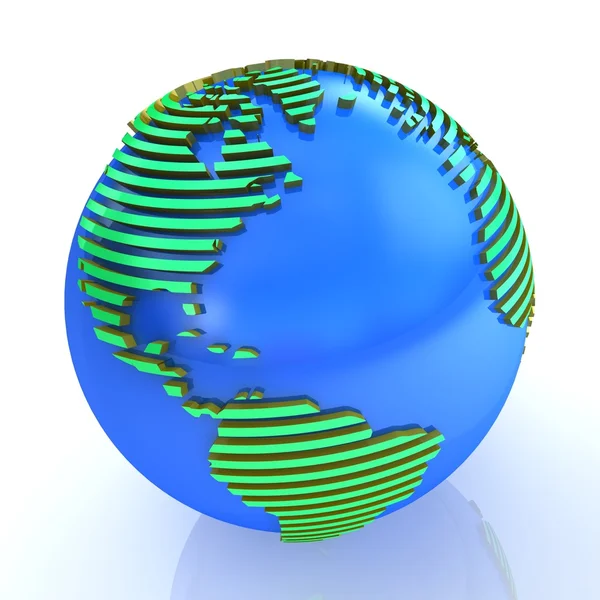 3D-gesneden globe. — Stockfoto