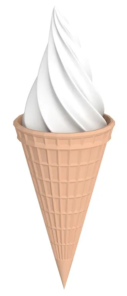 Dondurma beyaz illüstrasyon izole — Stok fotoğraf