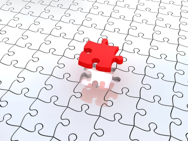 Puzzle in pieces over a white background — Stock Photo, Image