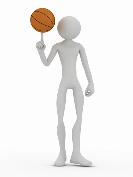 3D-Darstellung einer Person mit Ball am Finger. — Stockfoto