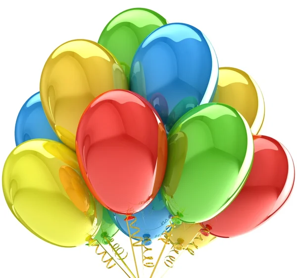 Balões. Aniversário e decoração de festa. Isolado em branco . — Fotografia de Stock