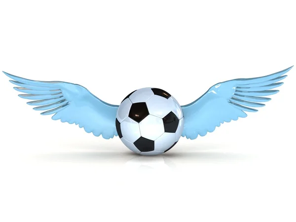 Winged soccer ball. — Stock Photo, Image