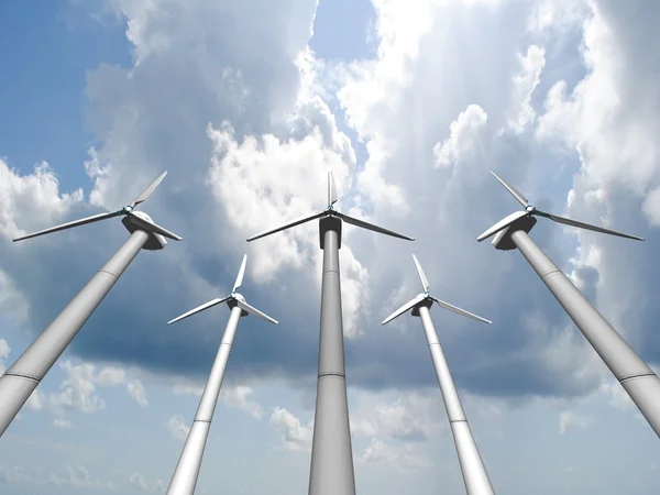 stock image Wind mills, renewable energy.
