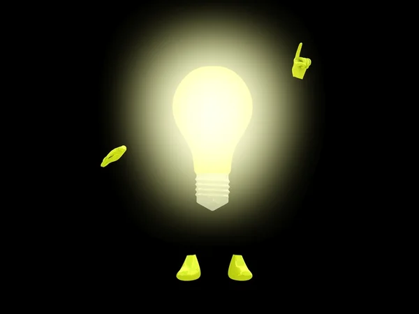 Lightbulb character. — Stock Photo, Image