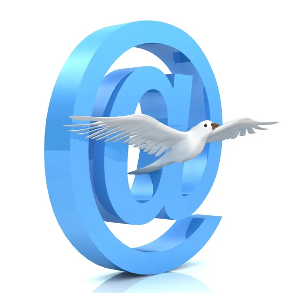 Символ електронної пошти з голубом . — стокове фото