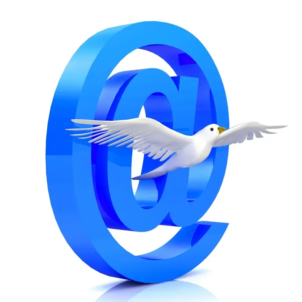 Символ електронної пошти з голубом . — стокове фото