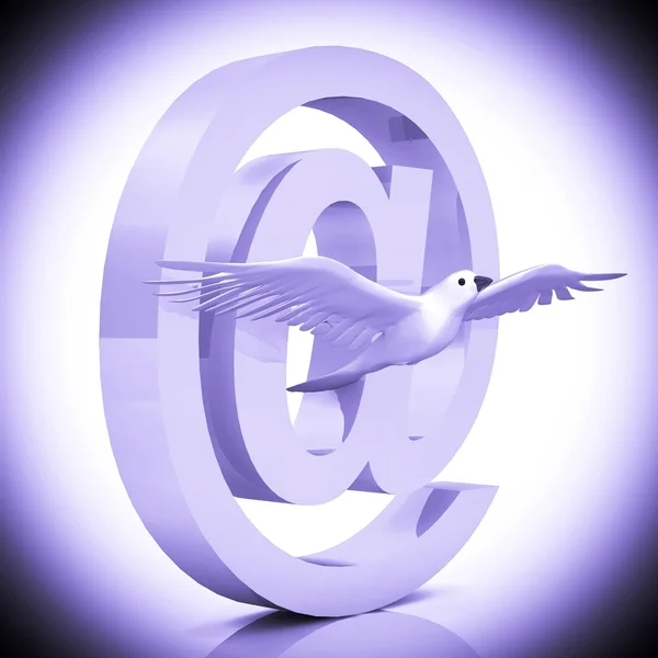 E-symbol med duva. — Stockfoto