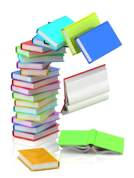 Caindo livros de uma coluna — Fotografia de Stock