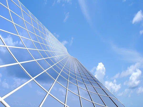 Modern felhőkarcolóban cloudscape háttér — Stock Fotó