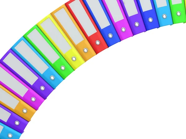 3D pastas de escritório arco-íris — Fotografia de Stock