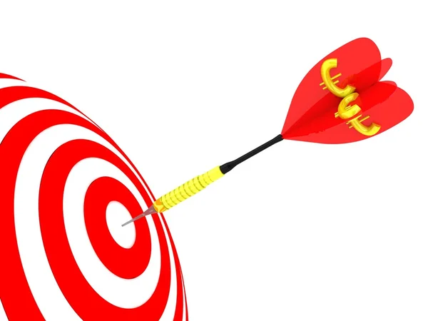 Target. Success concept with euro symbol. 3d illustration. — Stock Photo, Image