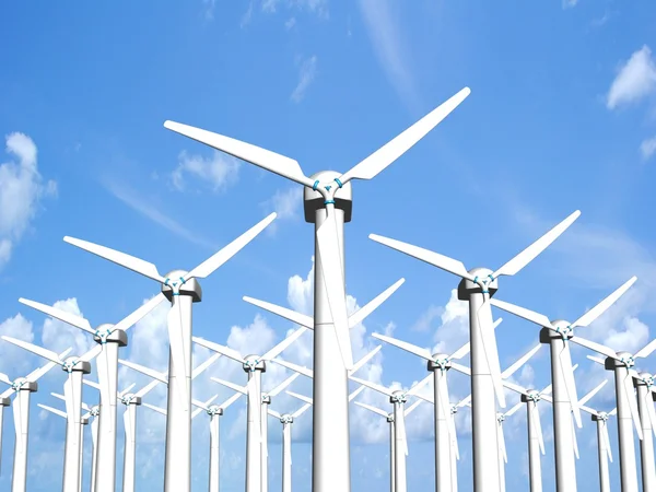 पवन मिलों, नवीकरणीय ऊर्जा . — स्टॉक फ़ोटो, इमेज