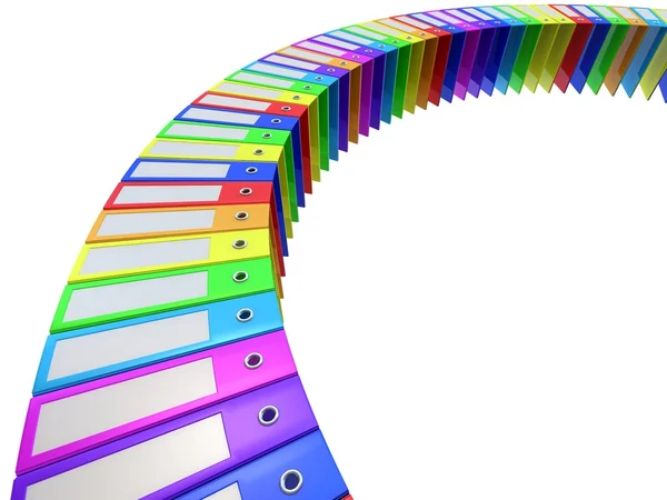 3D pastas de escritório arco-íris — Fotografia de Stock