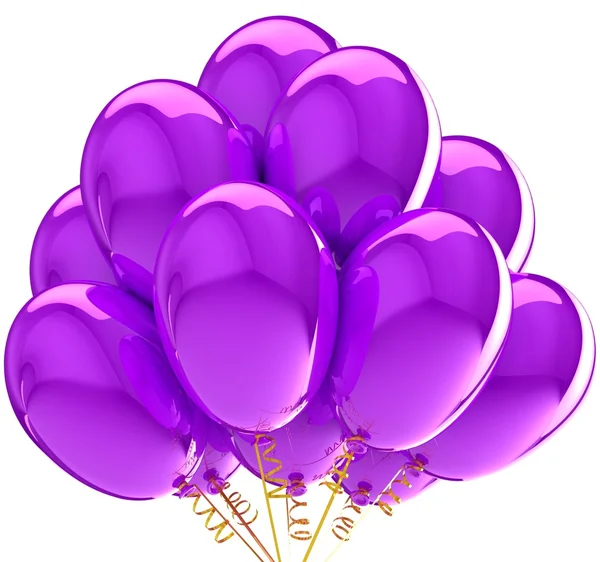 Luftballons. Geburtstag und Party-Dekoration. isoliert auf weiß. — Stockfoto